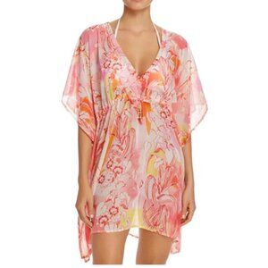 Size Medium Echo Striped Tunic Swim Cover-Up
